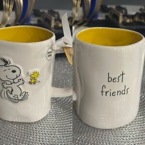 Rae Dunn Snoopy and Woodstock Best Friends Mug - White and Yellow